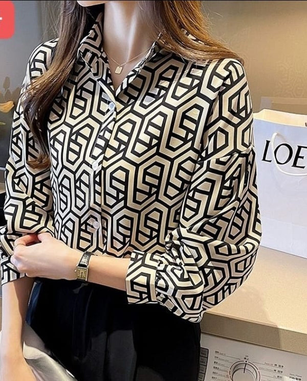 Printed oversized shirt abstract