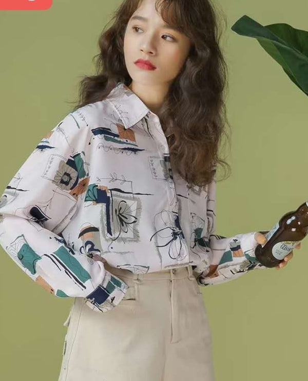 Printed oversized shirt frame