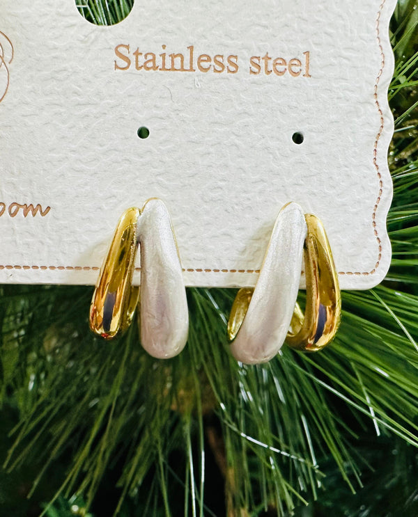 18K gold plated enamel drip earrings ELIGIBLE FOR SAME DAY DELIVERY in MUMBAI