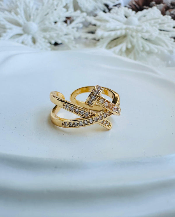 Studded adjustable nail ring