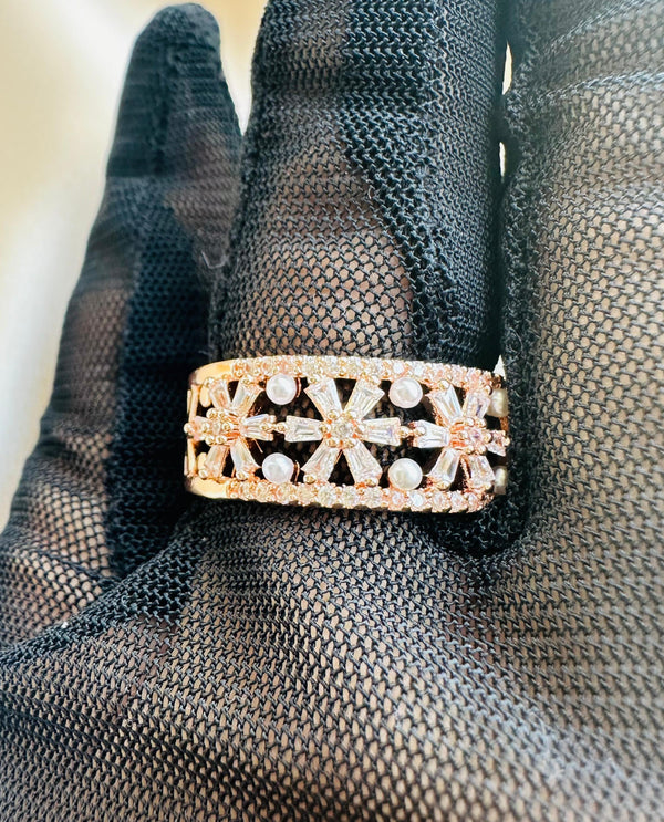 Valentines special adjustable bedazzle bar ring