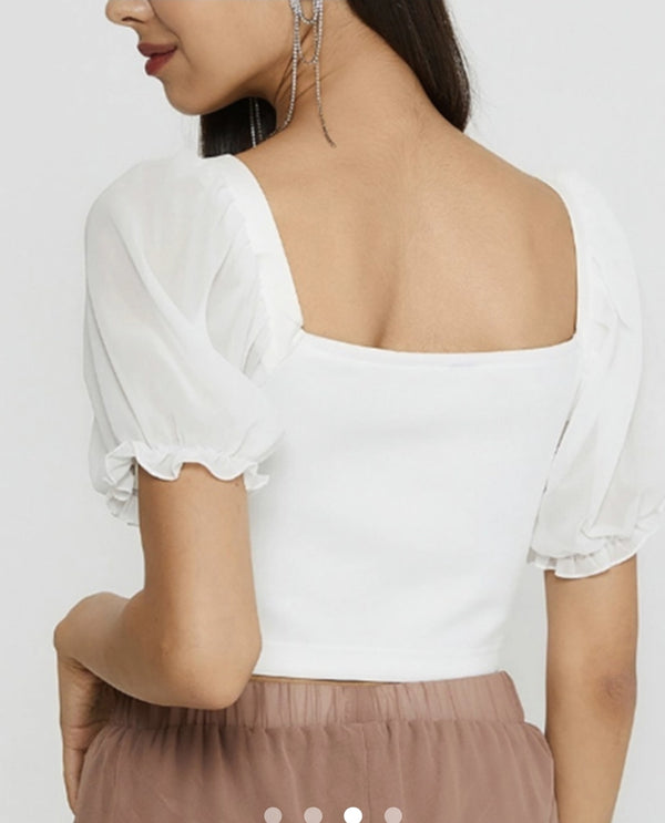 Puff sleeve corset top
