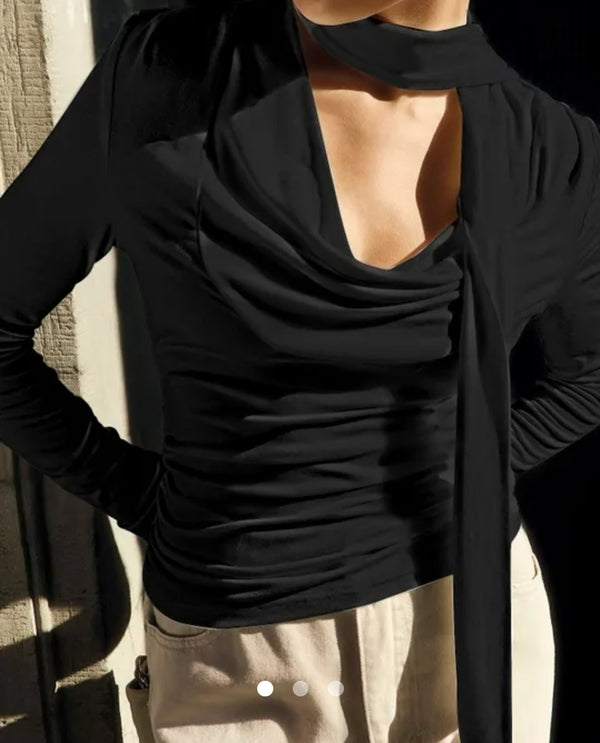 Drapped top black