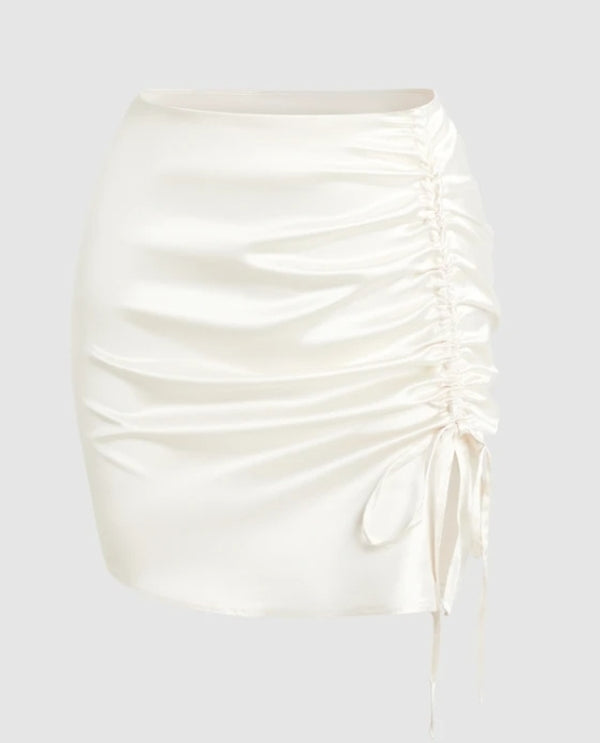Side gathering skirt