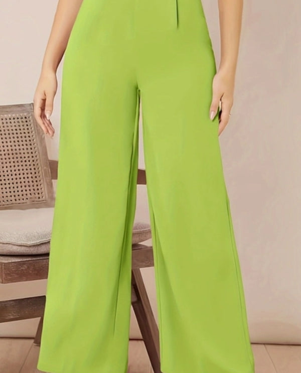 Belted straight leg pant