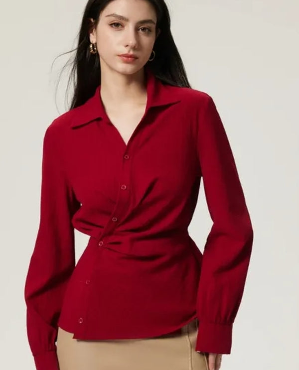 Asymmetrical button up shirt