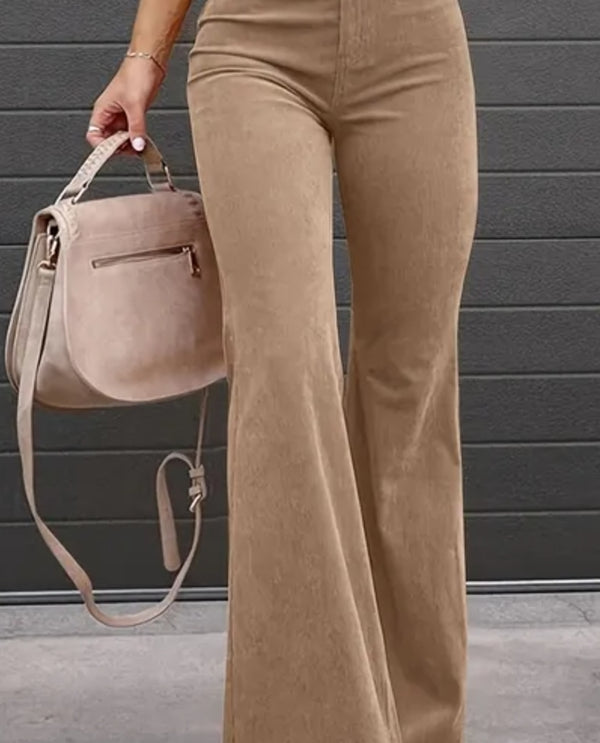 Buttoned flare leg pant