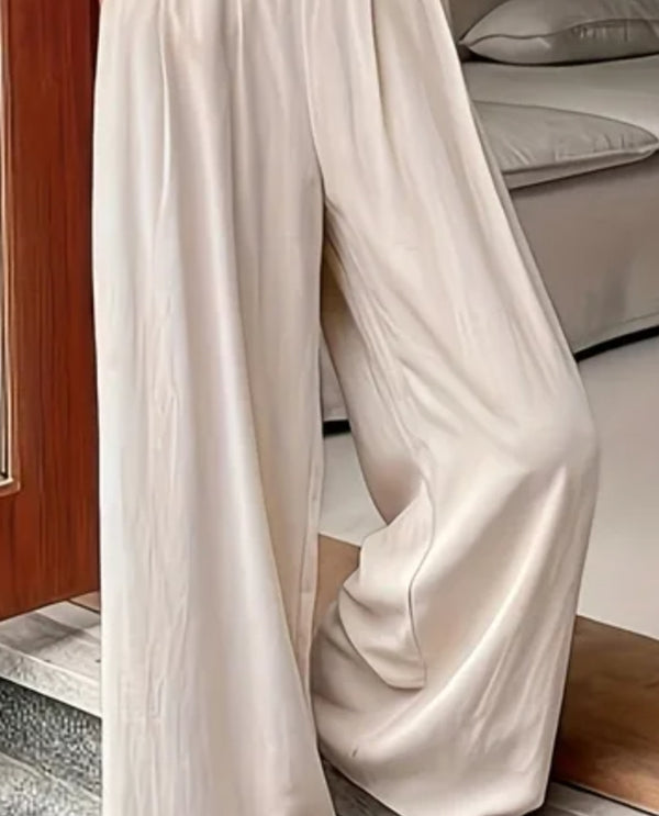 Side buttoned wide leg pant