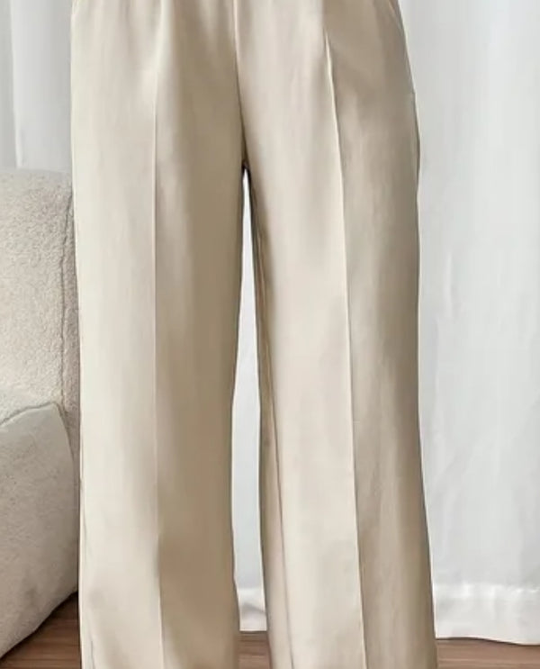 Waist buttoned straight leg oant