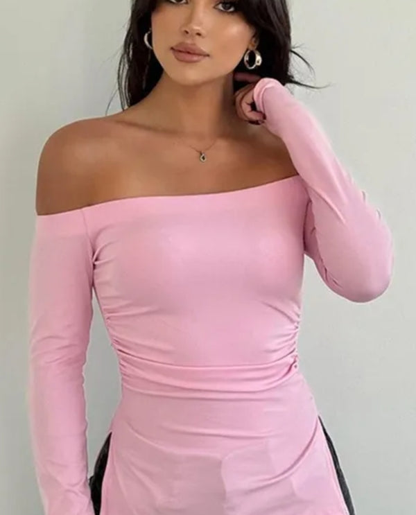 Off the shoulder slit top
